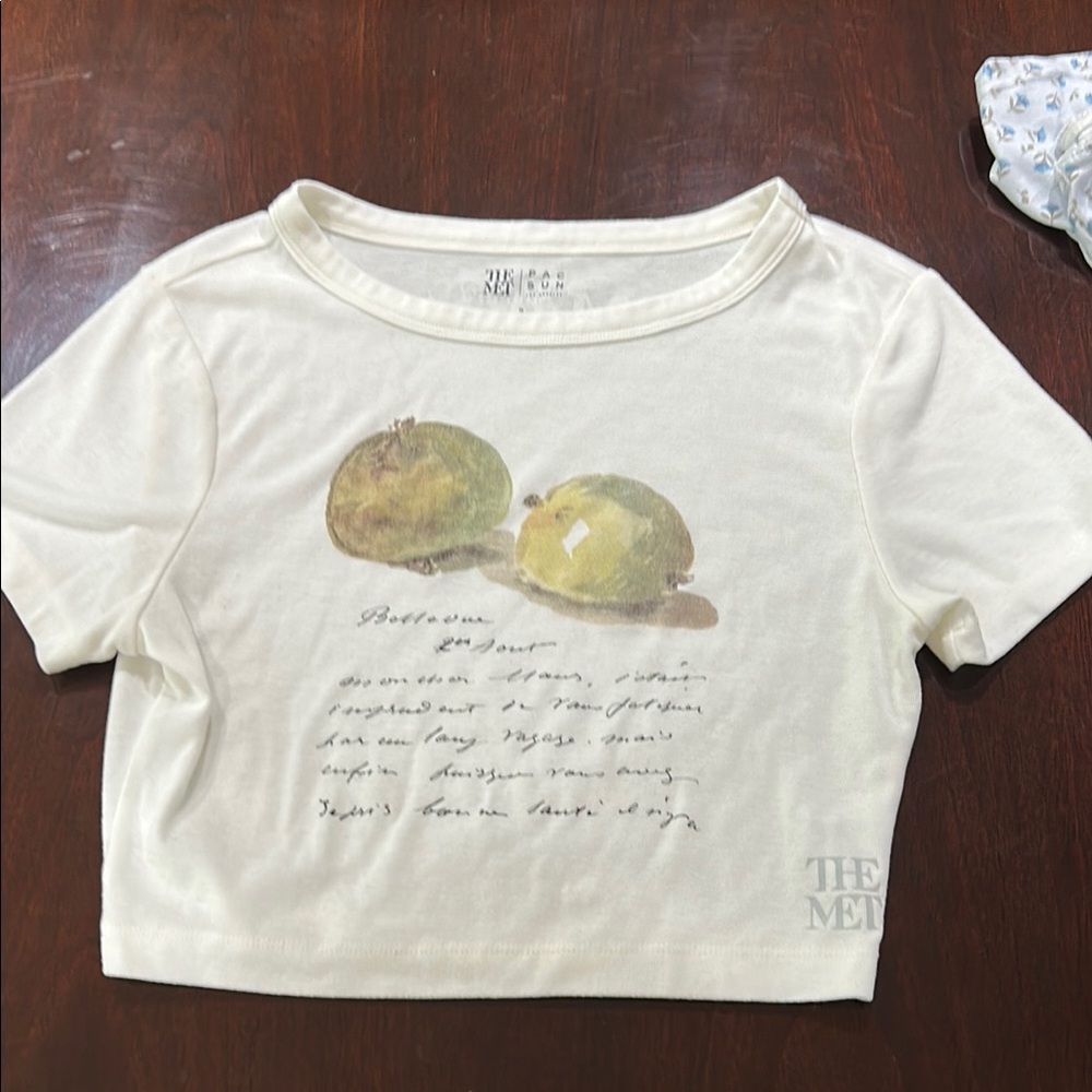 PacSun Cream Short Sleeve Tee with Fruit Print